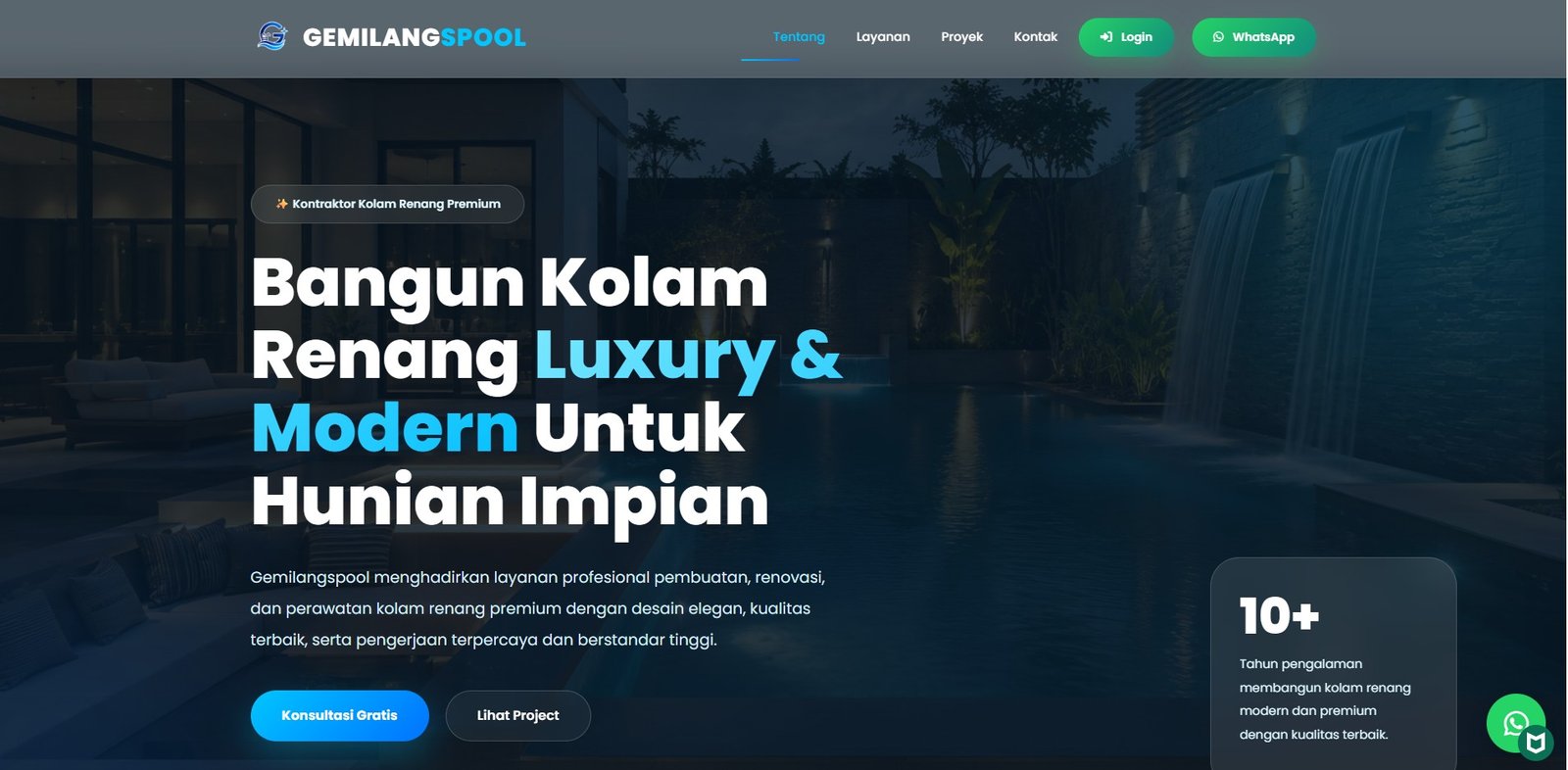 Website Company Profile Kontraktor Kolam Renang Profesional