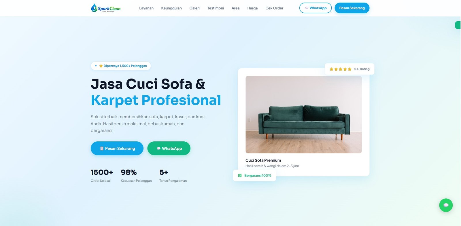 SparkClean – Website Company Profile & Cleaning Services